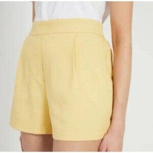 Frank  Oak Shorts Womens 12 Butter Yellow Pleated Front High Waist Minimalist